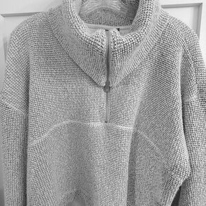 Sweaty Betty Cream and Gray Knit Jacket